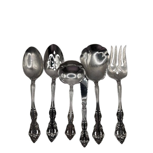 Oneida Silver Michelangelo Cube Stainless Steel 6 piece Serving Set flatware - Picture 3 of 5